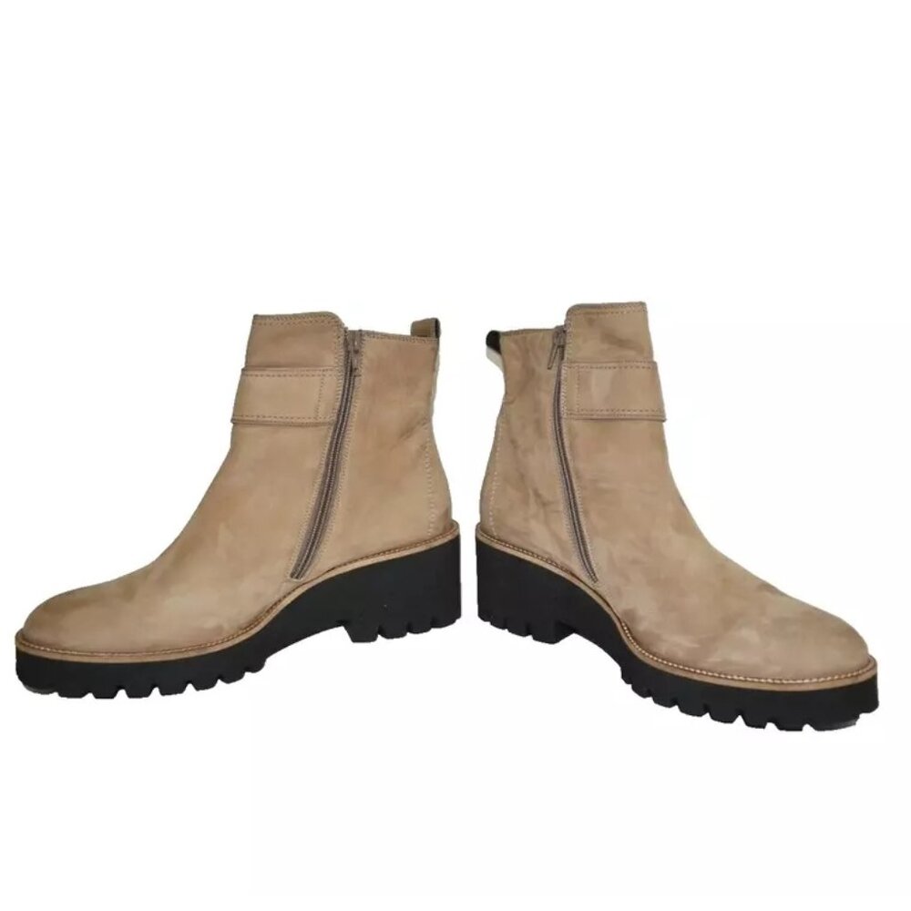 Paul Green Tan and Black Combat Boots - Picture 4 of 7